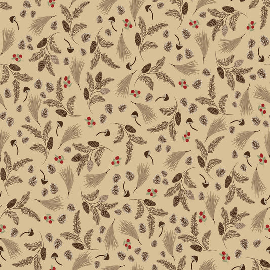 Canadian Woodlands - Foliage in Brown - Ginger Deverell - TrendTex Fabrics (Pre-order: Apr 2027)
