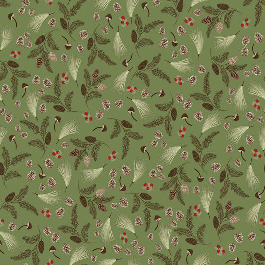 Canadian Woodlands - Foliage in Green - Ginger Deverell - TrendTex Fabrics (Pre-order: Apr 2027)