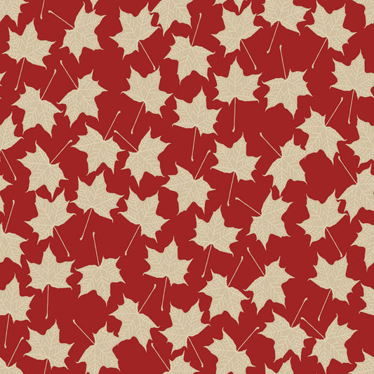 Canadian Woodlands - Maple in Red - Ginger Deverell - TrendTex Fabrics (Pre-order: Apr 2027)