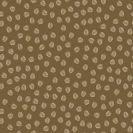 Canadian Woodlands - Pinecones in Taupe - Ginger Deverell - TrendTex Fabrics (Pre-order: Apr 2027)