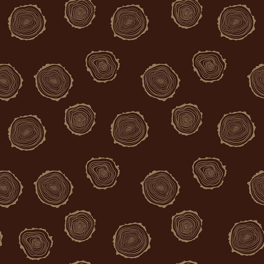 Canadian Woodlands - Wood in Dark Brown - Ginger Deverell - TrendTex Fabrics (Pre-order: Apr 2027)