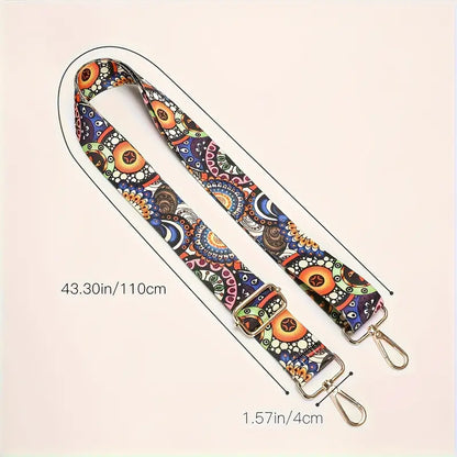 Nylon Adjustable Shoulder Strap - Boho Flowers (43")