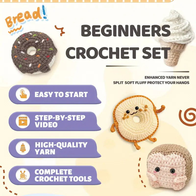 Crochet Kit - Tasty Snack Buddies (4 Pc)