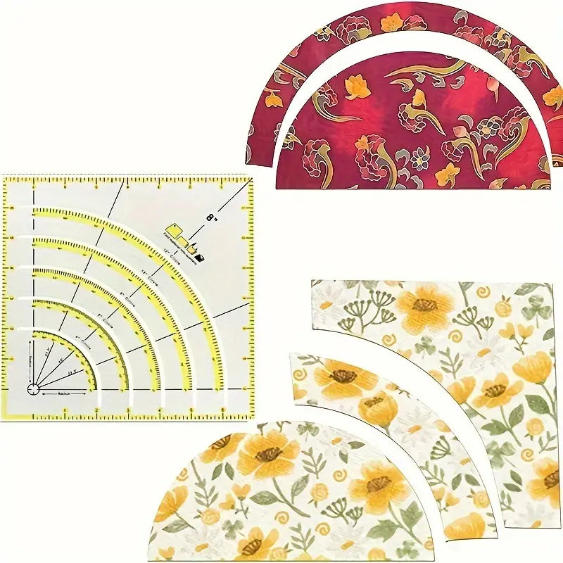 Non-Slip Circle Cutter Ruler 8" x 8"