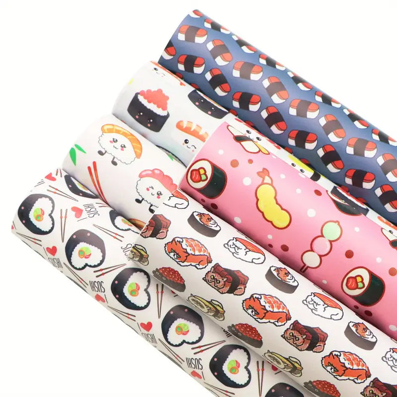 Faux Leather - Sushi Party Time (6pc) (8.2" x 11.8")