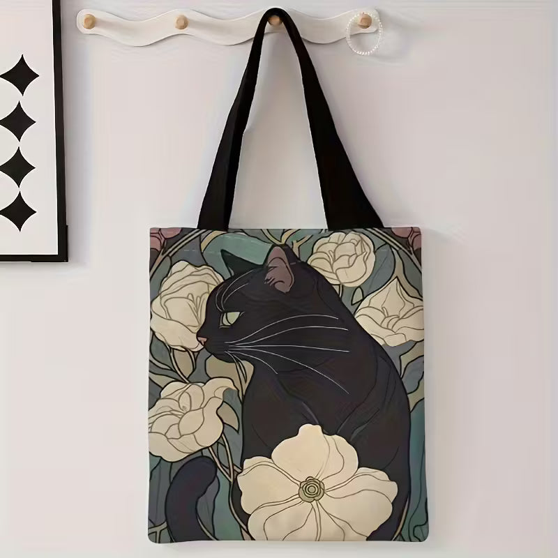Sew n' Stash Tote Bag - Quiet Floral Kitty