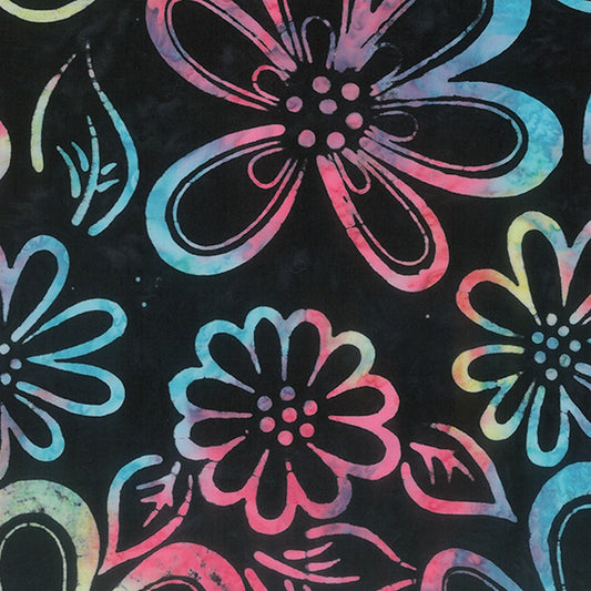 Scribbles Banyan Batiks - It's Daisies in Pink Punch - Northcott