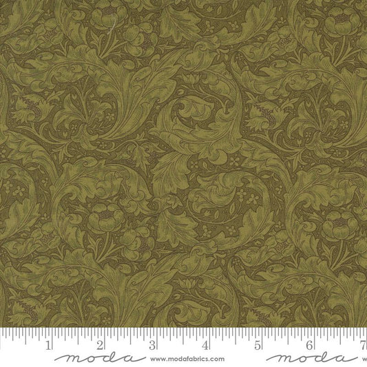Morris Manor - Bachelors Button in Sage - Barbara Brackman - Moda