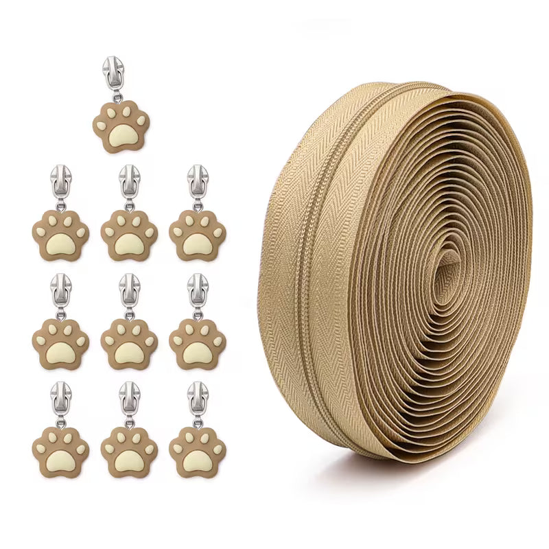 Paws & Pulls Zipper #3 with 10 Zipper Pulls (5yd)