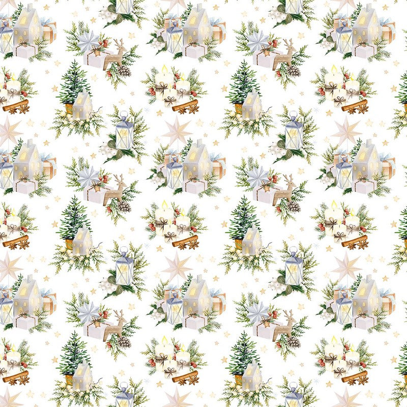 Snowbound - White Christmas in White - FIGO (Northcott)