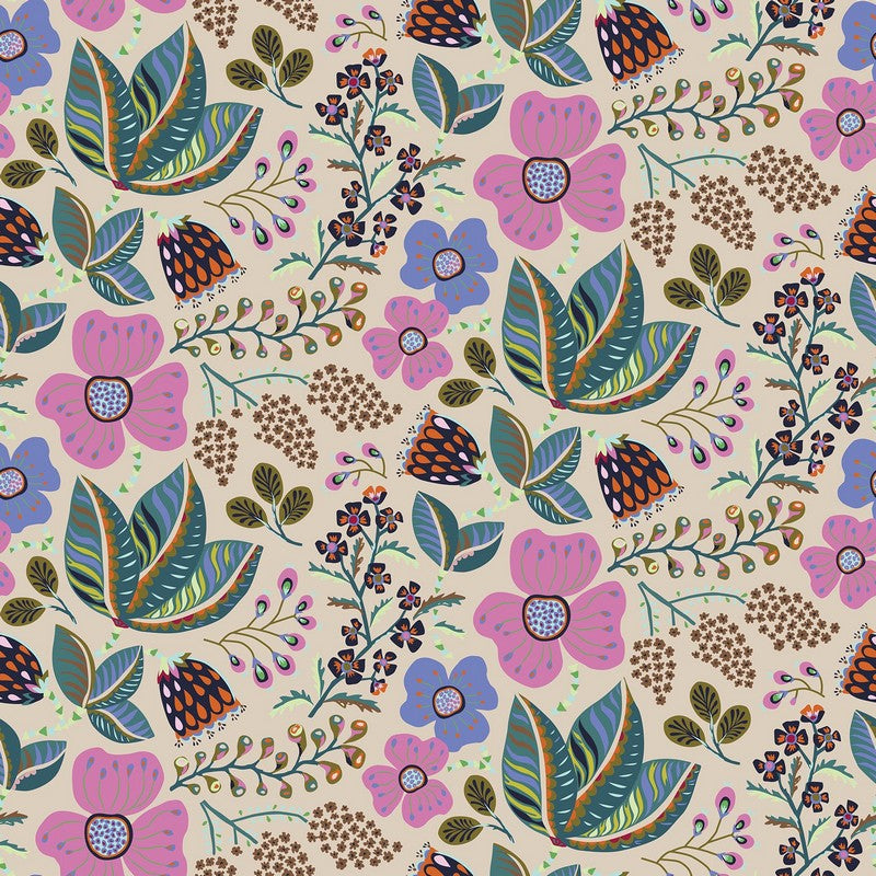 Camouflage - Wild Banquet in Cream - Kathy Doughty - FIGO (Northcott) (Pre-order: Apr 2026)