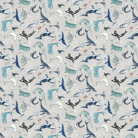 Sea of Wonder - Ocean in Grey - Esther Fallon Lou - FIGO (Northcott) (Pre-order: Dec 2026)
