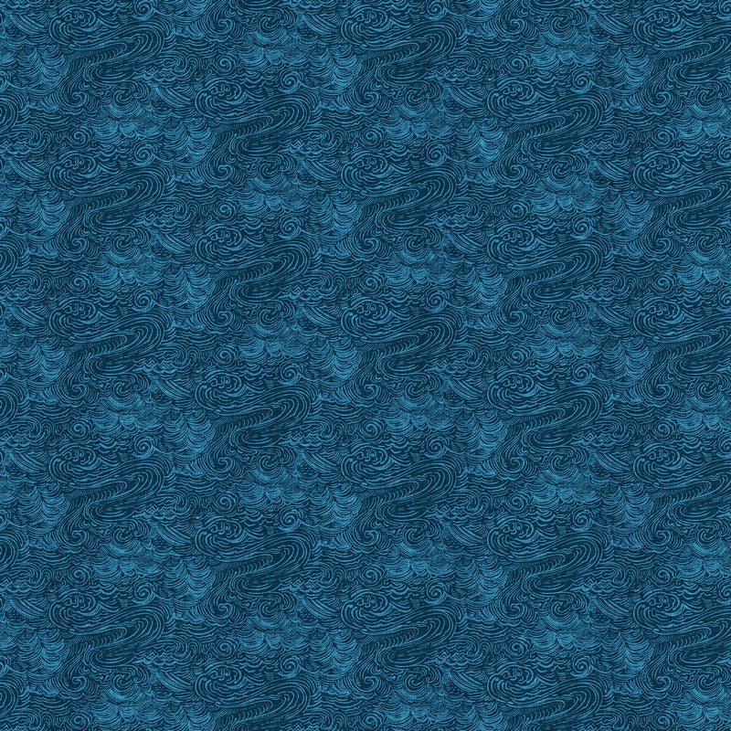 Sea of Wonder - Waves in Navy - Esther Fallon Lou - FIGO (Northcott) (Pre-order: Dec 2026)