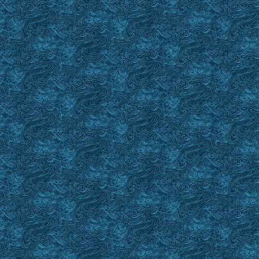 Sea of Wonder - Waves in Navy - Esther Fallon Lou - FIGO (Northcott) (Pre-order: Dec 2026)