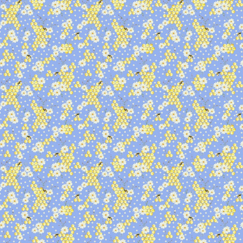 Sun Patch - Bees in Blue - FIGO Studio (Northcott) (Pre-order: Jan 2027)