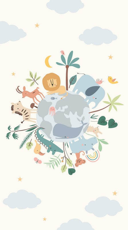 Small World - PANEL World in Cream - Sarah Betz - FIGO (Northcott) (Pre-order: Apr 2027)
