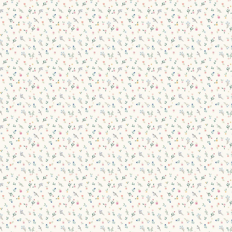 Small World - Ditsy Floral in Cream - Sarah Betz - FIGO (Northcott) (Pre-order: Apr 2027)