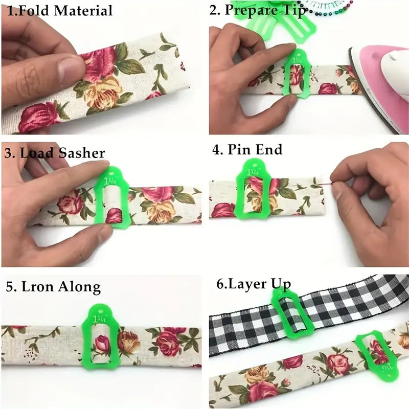 Bias Strip Maker Kit for Jelly Roll Rugs and More (10 Pcs)