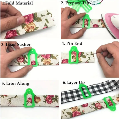 Bias Strip Maker Kit for Jelly Roll Rugs and More (10 Pcs)