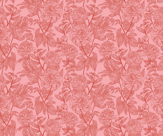 Indelible - Peony in Rouge - Anna Maria Textiles (Northcott)