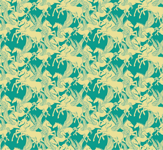 Shooting Star - Mythology in Turquoise - Anna Maria Textiles (Northcott)