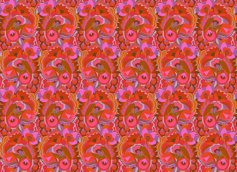 Shooting Star - Unfurl in Amber - Anna Maria Textiles (Northcott)