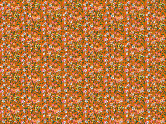 Jumpstart - Silene in Tangerine - Anna Maria Textiles (Northcott) (Pre-order: Nov 2025)