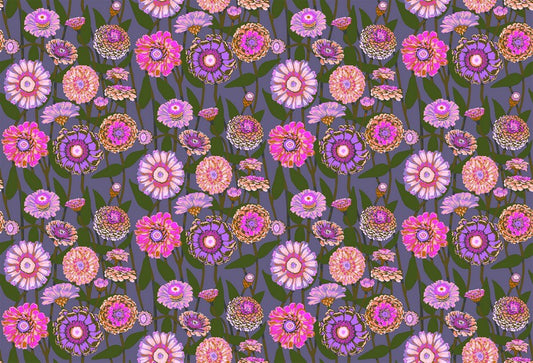Jumpstart - Zinnia Show in Mauve - Anna Maria Textiles (Northcott) (Pre-order: Nov 2025)