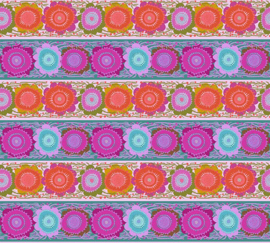 Perennial Borders - Line Dance in Bouquet - Anna Maria Textiles (Northcott)