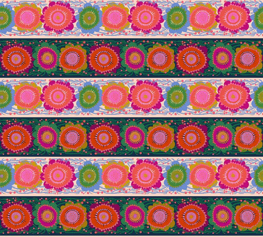 Perennial Borders - Line Dance in Spunky - Anna Maria Textiles (Northcott)