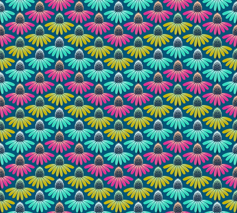 Perennial Borders - Echinacea Rhythm in Parade - Anna Maria Textiles (Northcott)
