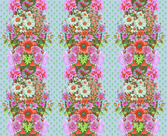 Perennial Borders - Beata's Garden in Seafoam - Anna Maria Textiles (Northcott)