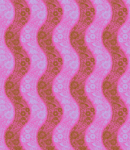 Perennial Borders - Village Path in Raspberry - Anna Maria Textiles (Northcott)