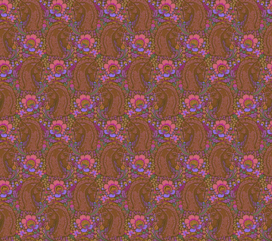 Mosaic Menagerie - Mane Event in Amber - Anna Maria Textiles (Northcott) (Pre-order: Dec 2026)