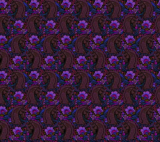 Mosaic Menagerie - Mane Event in Onyx - Anna Maria Textiles (Northcott) (Pre-order: Dec 2026)