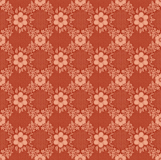 Sunseekers - Embroidery in Tomato - Anna Maria Textiles (Northcott) (Pre-order: Feb 2027)
