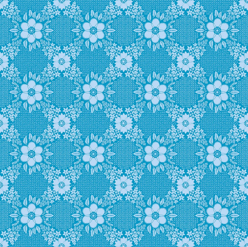 Sunseekers - Embroidery in Cerulean - Anna Maria Textiles (Northcott) (Pre-order: Feb 2027)