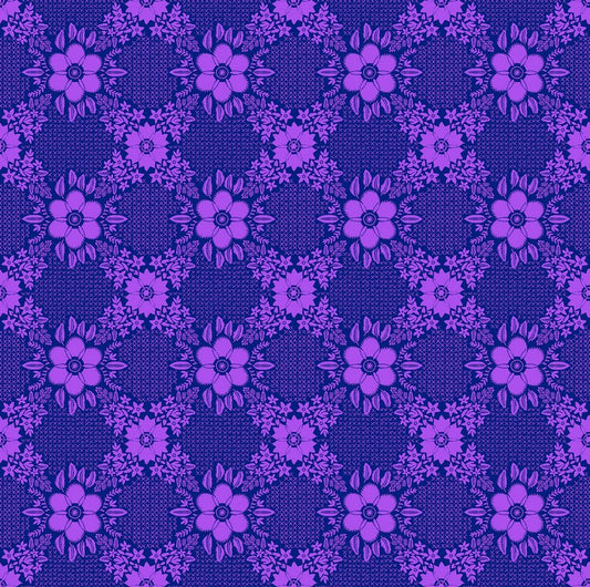 Sunseekers - Embroidery in Grape - Anna Maria Textiles (Northcott) (Pre-order: Feb 2027)