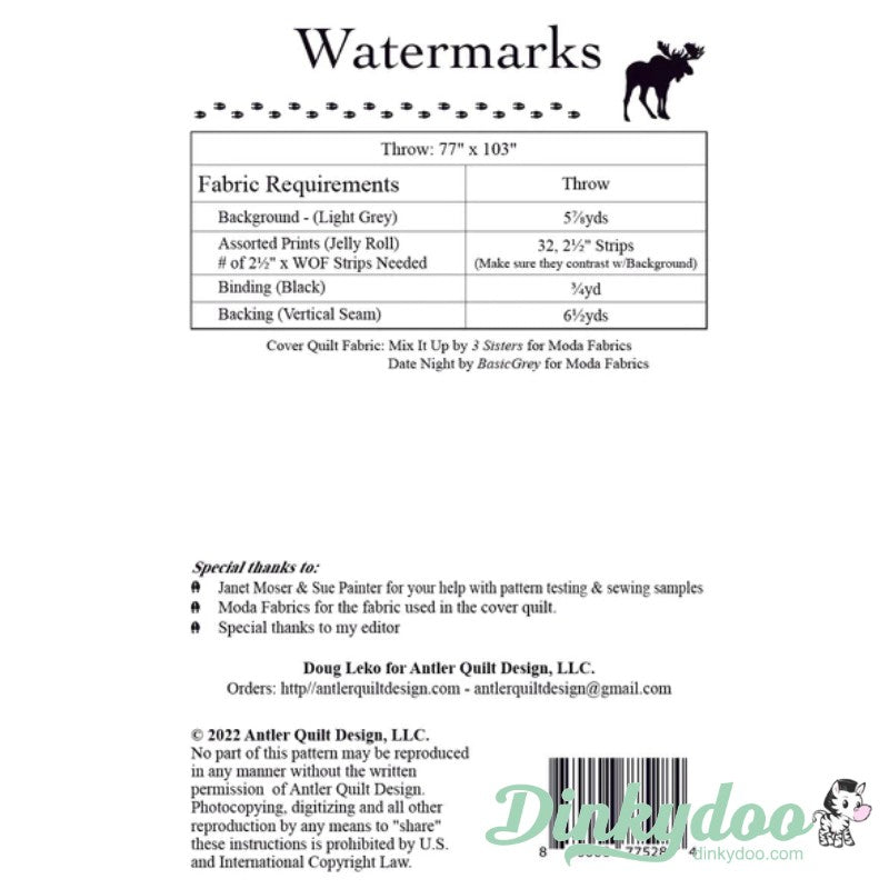 Watermarks Quilt Pattern - Doug Leko - Antler Quilt Design