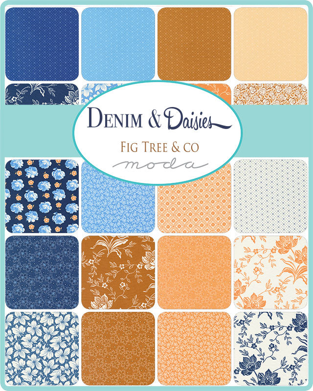 Denim & Daisies - Fat Eighth Bundle - Fig Tree Co. - Moda - Dinkydoo Fabrics