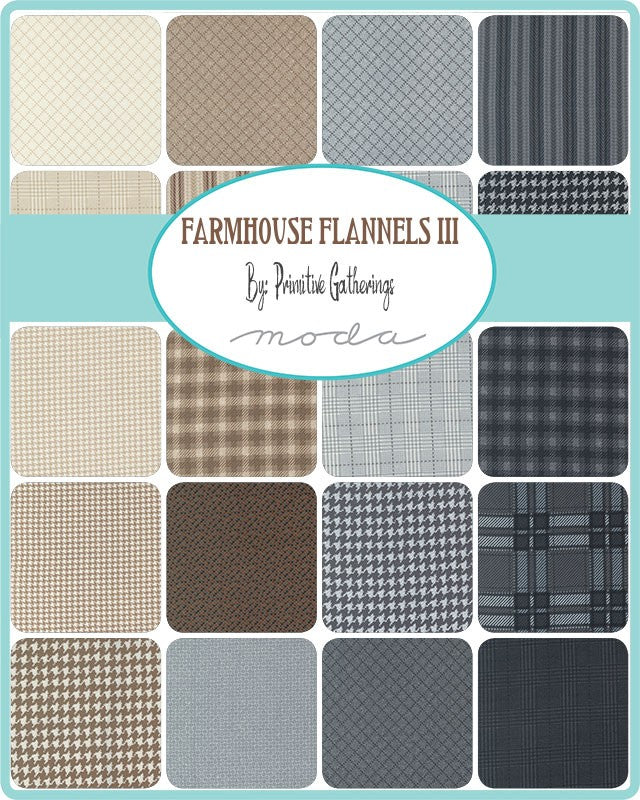 Farmhouse Flannels III - Charm Pack - Primitive Gatherings - Moda (Pre-order: June 2024)