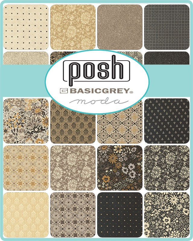 Posh - Charm Pack - BasicGrey - Moda (Pre-order: Feb 2026)