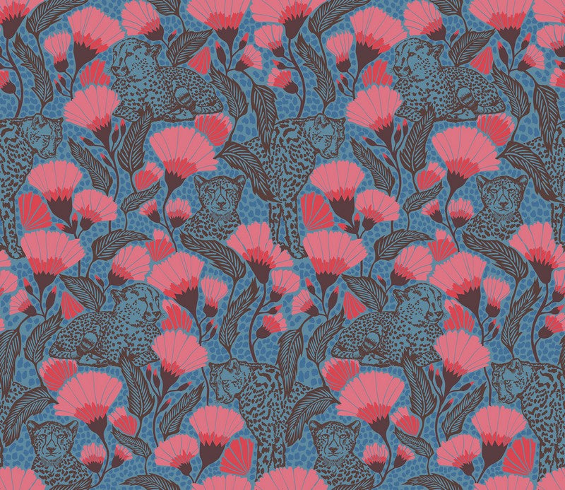 Mosaic Menagerie 108" Wide Back - Cheetah Cloth in Prussian - Anna Maria Textiles (Northcott) (Pre-order: Dec 2026)