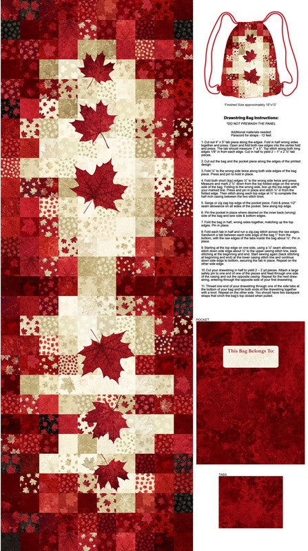 Oh Canada 14 - Bag Panel in Red Multi - Deborah Edwards - Northcott