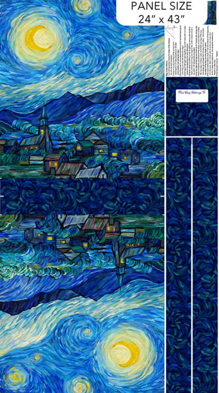 Starry Night - Bag PANEL in Dark Blue - Elena Belokrinitski - Northcott (Pre-order: Oct 2026)