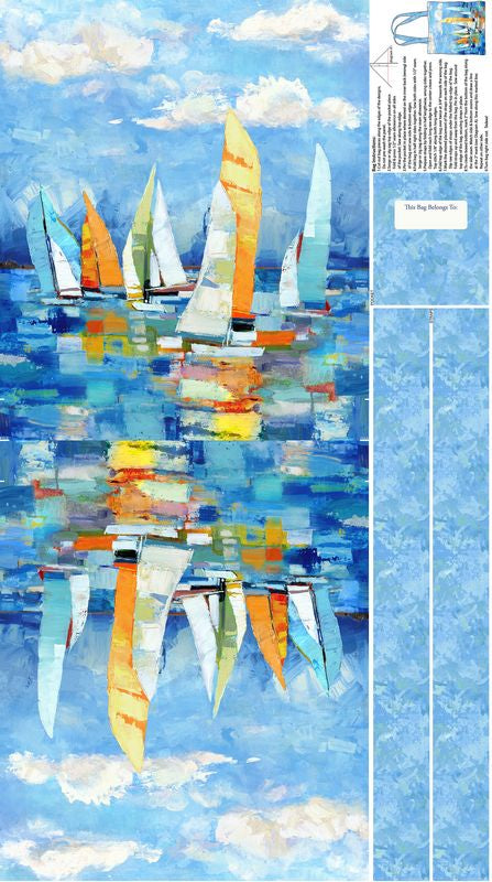 Regatta - Tote Bag PANEL in Blue - Iosif Derecichei - Northcott (Pre-order: Apr 2027)