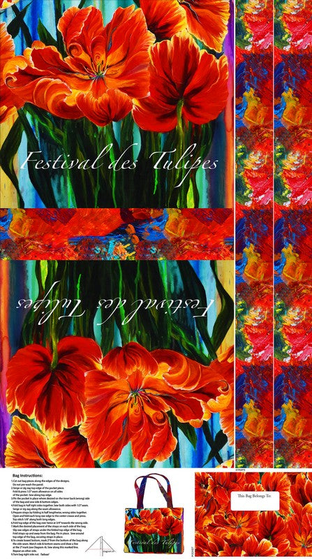 Tulip Festival - CANVAS TOTE PANEL - Stephanie Brandonberg - Northcott (Pre-order: Apr 2026)