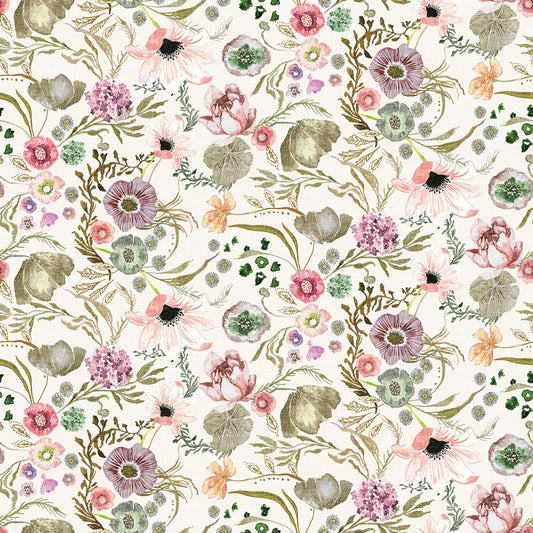 Meadow Song CANVAS - Floral in Cream - Esther Fallon Lau - FIGO (Northcott) (Pre-order: Apr 2027)