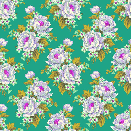 Under A Firefly Moon CANVAS - Sunday Bloomers in Teal - Heather Bailey - FIGO (Northcott) (Pre-order: May 2027)