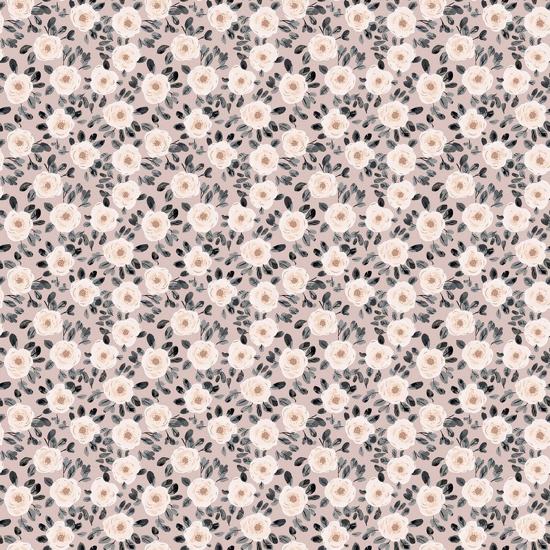 Blooming Tales CORDUROY - Roses in Taupe - Bernadett Urbanovics - FIGO (Northcott) (Pre-order: Jun 2027)